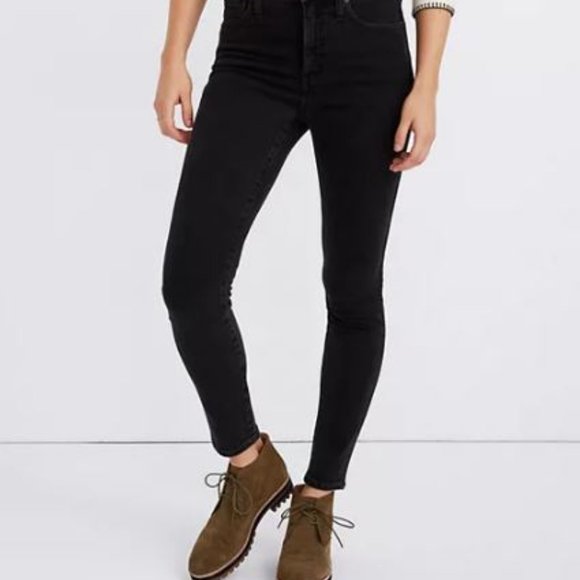 Madewell Denim - NWT Madewell 10" High-Rise Black Denim Skinny Jeans AJ192 Pants Women's 23